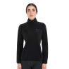 Sudadera de mujer de cuello alto de forro polar con cremallera 3/4 Equestro - Negro