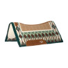 Manta de silla contorneada con manta de lana 34x36 Platinum Pro - Verde / marrón / blanco