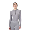 Polo técnica de mujer de entrenamiento con strass Equestro - Gris escarchado