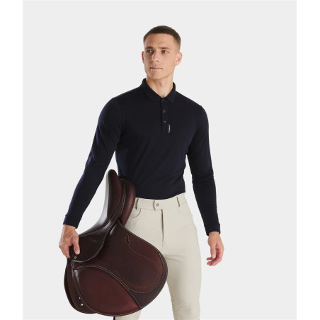 Polo de lana merino para hombre Horse Pilot