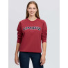 Sudadera LeMieux de cuello redondo estilo Varsity Vida para mujer - Russet