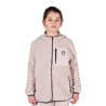 Sudadera infantil unisex de forro polar teddy con cremallera y capucha Equestro - Violeta afieltrado / negro