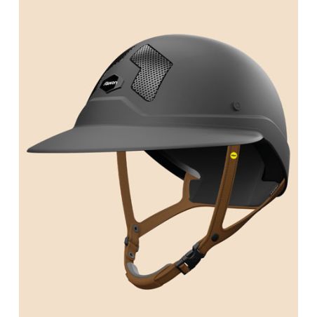 Casco Mips Flex-on Armet negro visera Angel Dark barboquejo marrón