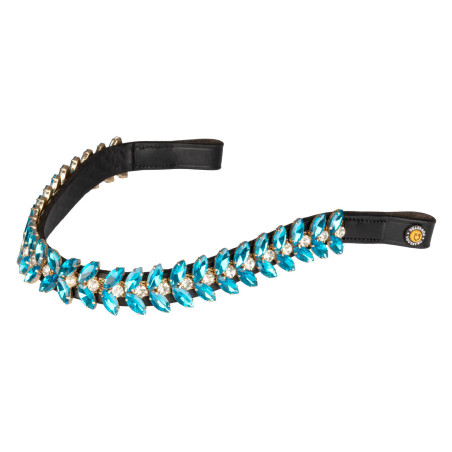 Frontal Blue Jets Crystal en cuero Equestro