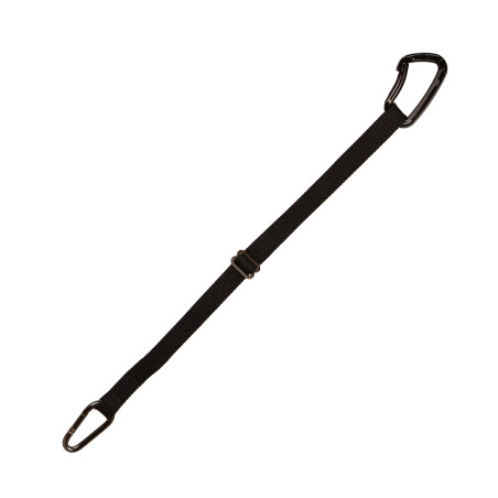 Cuerda de amarre para remolque y sujeción cruzada desmontable con mosquetón de aluminio negro 120 cm