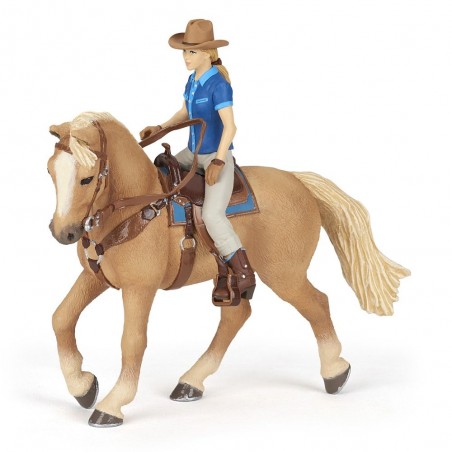 Caballo western con su amazona Papo