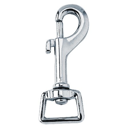 Mosquetón 20 mm cuadrado acero niquelado