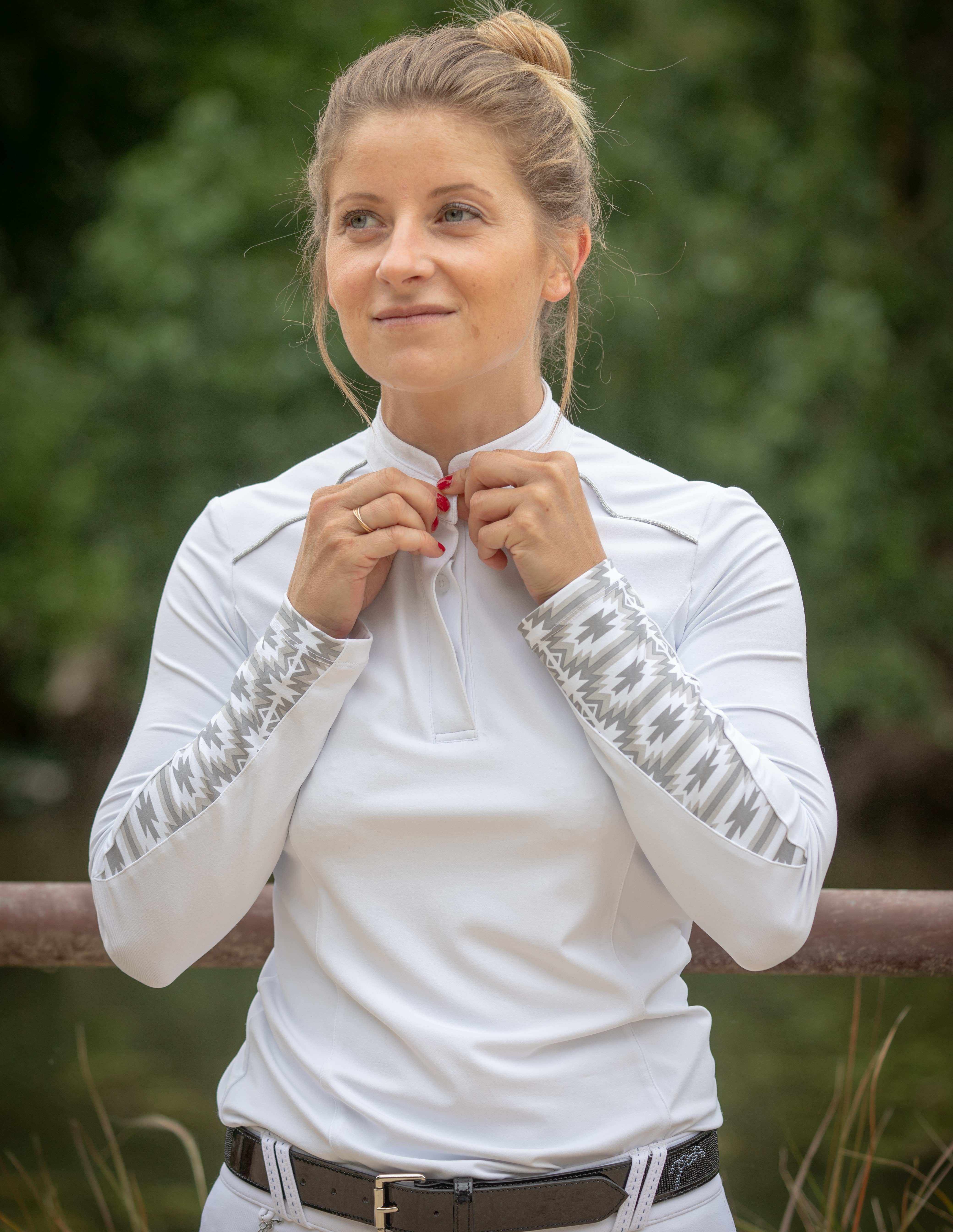 Polo Pénélope Anais manga larga Blanco