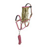 Juego de collar de cabeza de nailon Imperial Riding, cordón de sujeción y frontalera antimoscas - Verde Bosque Múltiple