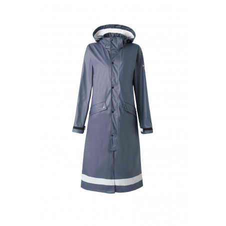 Impermeable Horze Hazel para mujer largo con aberturas