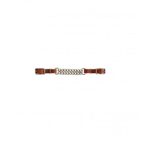 Gourmette de cuero Lakota con doble cadena