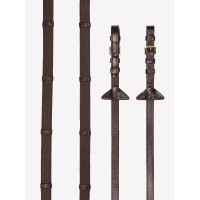 Riendas de goma flexible con topes LeMieux Habana / latón Marrón