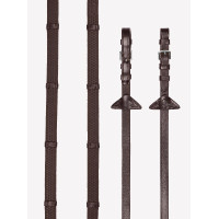 Riendas de goma flexible con topes LeMieux Havana / modelo plateado antiguo