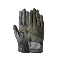 Guantes de equitación de verano Horze Leni para mujer Verde escarabajo