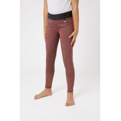 Leggings de equitación con silicona Horze Leighton Adolescente de asiento completo con forro cálido Roano rojo