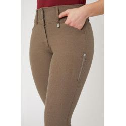 Pantalón de equitación con refuerzos Grip Horze Grand Prix Pro para mujer Marrón gris hierro