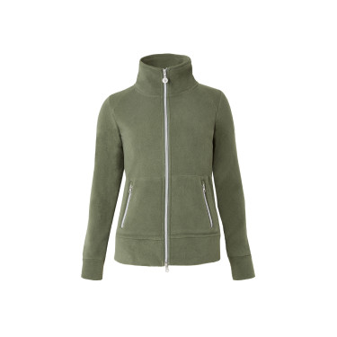 Chaqueta de equitación polar Horze Ellie para mujer Verde escarabajo