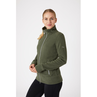 Chaqueta de equitación polar Horze Ellie para mujer Verde escarabajo