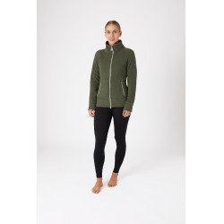 Chaqueta de equitación polar Horze Ellie para mujer Verde escarabajo