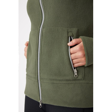 Chaqueta de equitación polar Horze Ellie para mujer Verde escarabajo