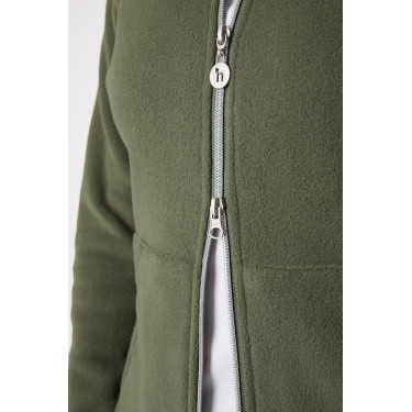 Chaqueta de equitación polar Horze Ellie para mujer Verde escarabajo