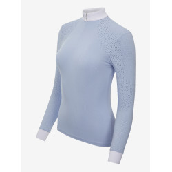 Polo de concurso manga larga Olivia LeMieux Niebla Azul