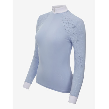 Polo de concurso manga larga Olivia LeMieux Niebla Azul