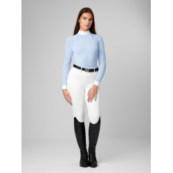 Polo de concurso manga larga Olivia LeMieux Niebla Azul