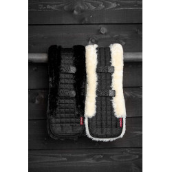 Funda de cincha de adiestramiento LeMieux Simuwool Natural Marrón