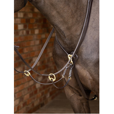 Martingala con anillos Kudos LeMieux Marrón / latón Martingala con anillos Kudos LeMieux Marrón / latón