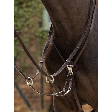 Martingala con anillos Kudos LeMieux Habana / plata Marrón