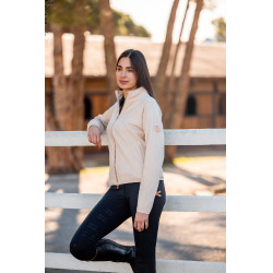 Dames fleecevest Zelda Horze Tapioca beige Dames fleecevest Zelda Horze Tapioca beige