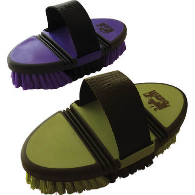 Cepillo de raíces de nylon Hippo-Tonic Softgrip flexible Violeta / negro