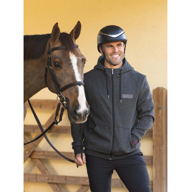 Sudadera con capucha y cremallera para hombre LeMieux de forro polar Sudadera con capucha y cremallera para hombre LeMieux de forro polar