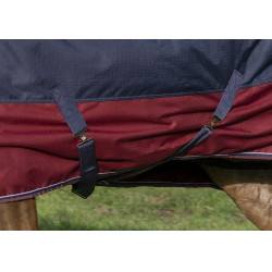 Manta Equi-Theme Tyrex 1200 D High Neck Azúl marino / burdeos Manta Equi-Theme Tyrex 1200 D High Neck Azúl marino / burdeos