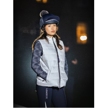 LeMieux Mini Reflective Hat Silk Azul marino