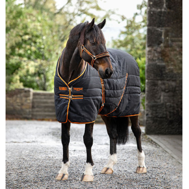 Manta de cuadra Horseware Rambo® 200g 1000D Negro / naranja / beige Manta de cuadra Horseware Rambo® 200g 1000D Negro / naranja / beige