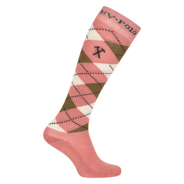 Calcetines tipo polo Argyle HV Flor de rosa / aceite oscuro