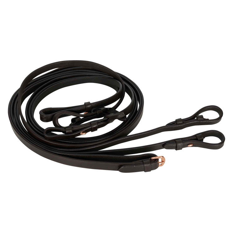 Riendas dobles Imperial Riding de cuero liso