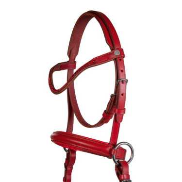 Brida sin bocado Funny Horses 2 para caballos HKM Roja Rojo