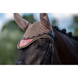 Capucha antimoscas Savona Style HKM Gris pardo Marrón Capucha antimoscas Savona Style HKM Gris pardo Marrón