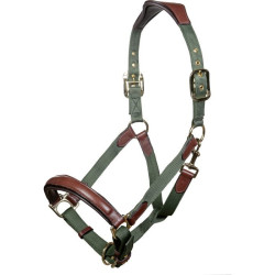 Cabezada Luna de cuero y nailon HKM