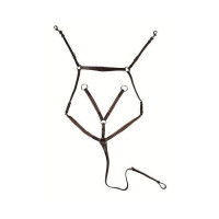 Pechopetral con herrajes plateados HKM Castaño Marrón Pechopetral con herrajes plateados HKM Castaño Marrón