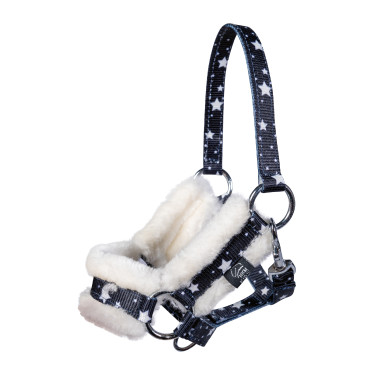 Cabezada y ramal Hobby Horsing HKM Azul marino estrellas