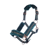 Cabezada Rosegold HKM Esmeralda / oro rosa Verde