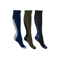 Calcetines de hombre Mateo HKM lote de 3 Verde oliva / azul oscuro