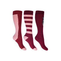 Calcetines para niños Grenada HKM lote de 3 Rosa / burdeos