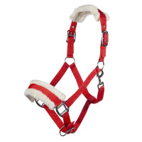 Cabezada Bischofshofen acolchado Teddy HKM Roja Rojo