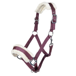 Cabezada Bischofshofen acolchado Teddy HKM Rojo oscuro Cabezada Bischofshofen acolchado Teddy HKM Rojo oscuro