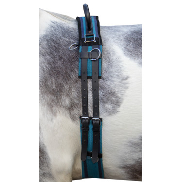 Sobrecincha de lona con asa HKM Marino / azul cielo Sobrecincha de lona con asa HKM Marino / azul cielo